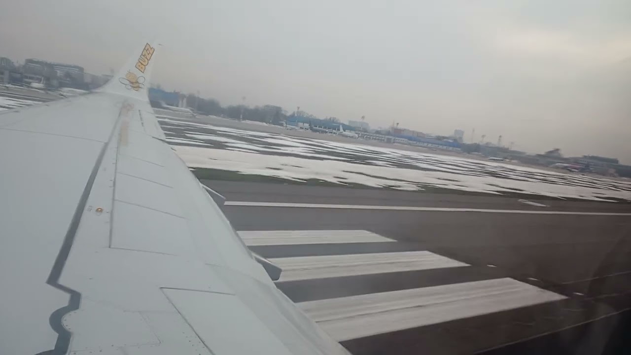 Ryanair, operated by Buzz, Boeing 737 Max 8-200 takeoff in Bucharest (BBU.).