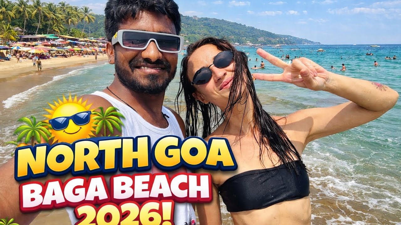 గోవా బాగా బీచ్ 🏖️ #beach #travel #goa #baga beach 