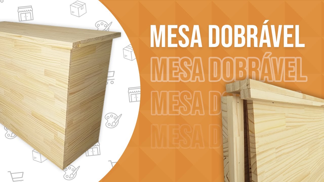 Mesa dobrável em madeira pinus | Tem na Fazendo Arte