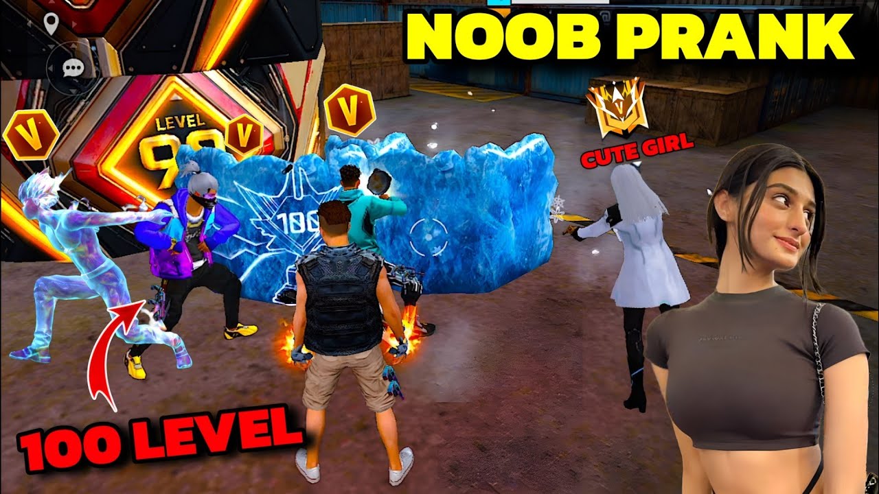 Noob Prank With Rich Girl 😤 लड़की ने Dikhaya Attitude 😈 साथमे V badge player 😱 Garena free fire