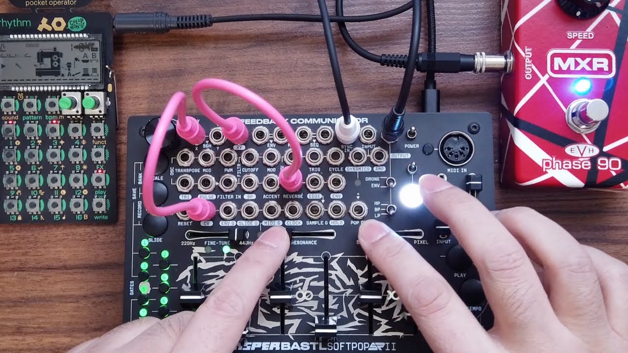 Bastl Softpop SP2 Jam 12 (with PO-12 rhythm and MXR EVH90)