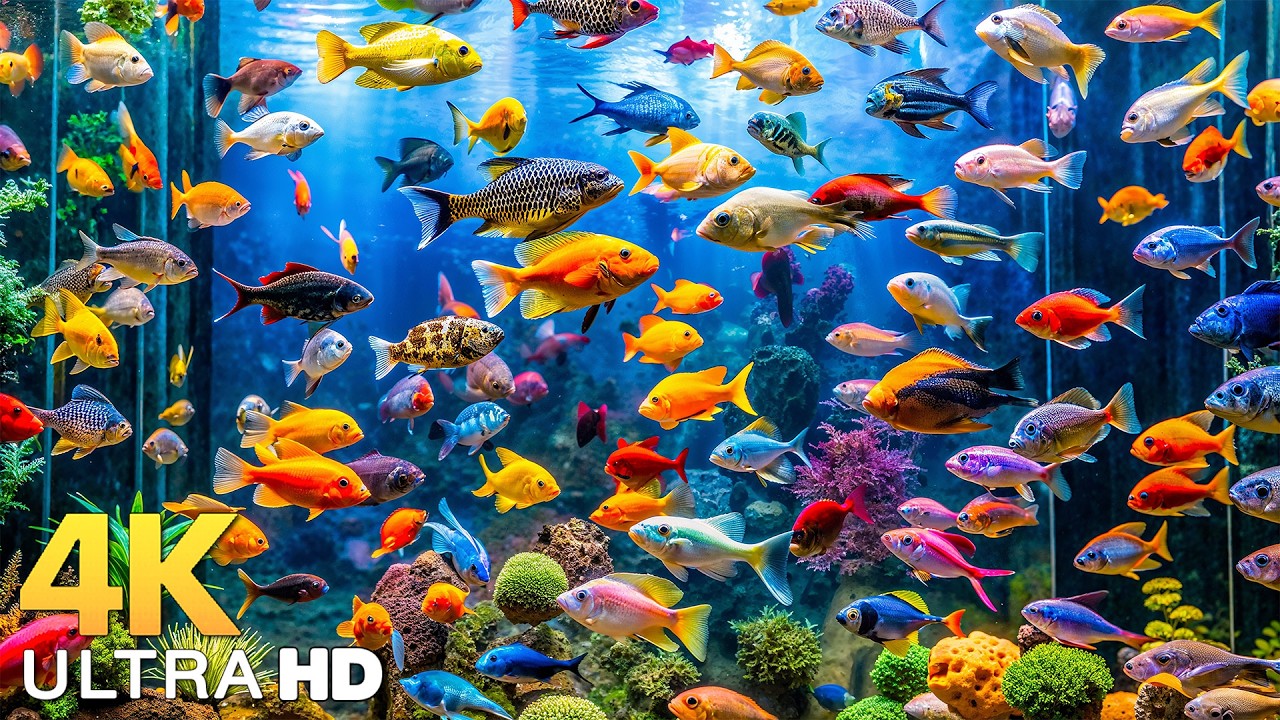 The Best 4K Aquarium - Marine Life, Sea Animals and Coral Reef Fish Tank Sounds for Deep Sleep #3