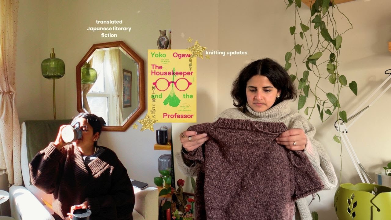 reading vlog: translated Japanese literature & (beginner) knitting updates 📖🧶