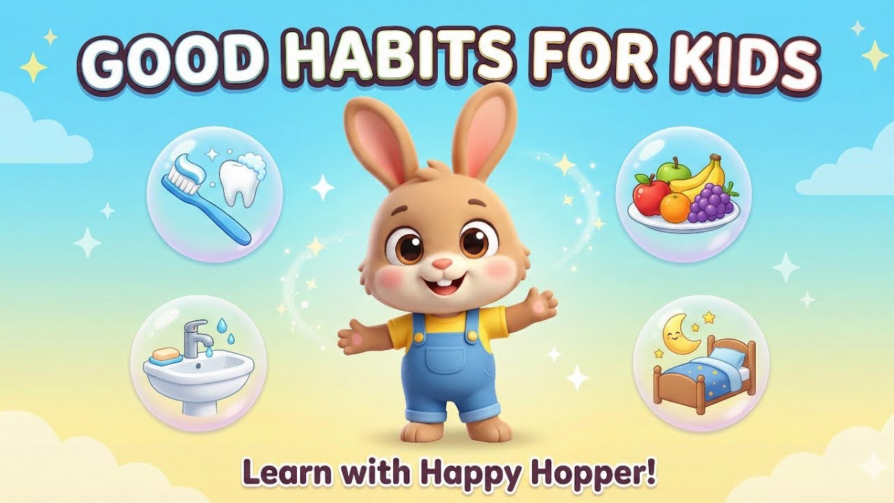 Good Habits for Kids | Daily Routine Song with Happy Hopper 🐰