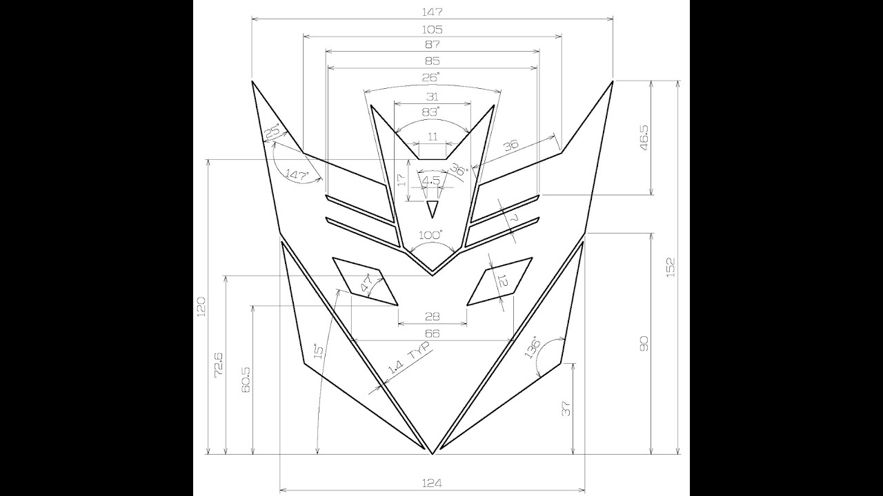 [AutoCAD] Decepticon Logo Tutorial