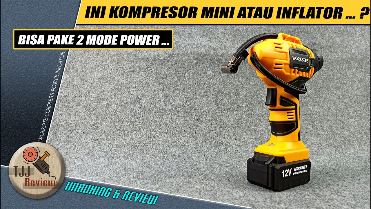 Kompresor mini dengan fitur lengkap, REVIEW CORDLESS POWER INFLATOR WORKSITE CAP115D