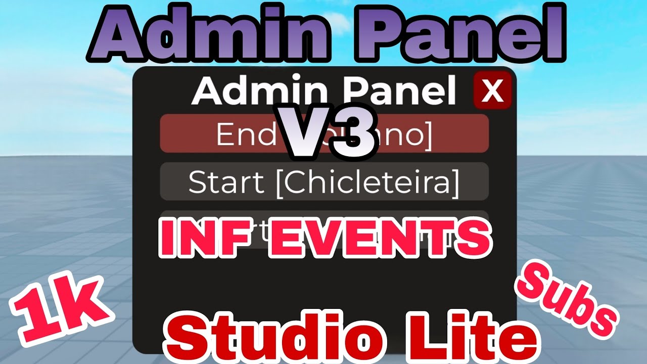 Admin Panel v3 with unlimited events | Studio lite #studiolite #roblox 