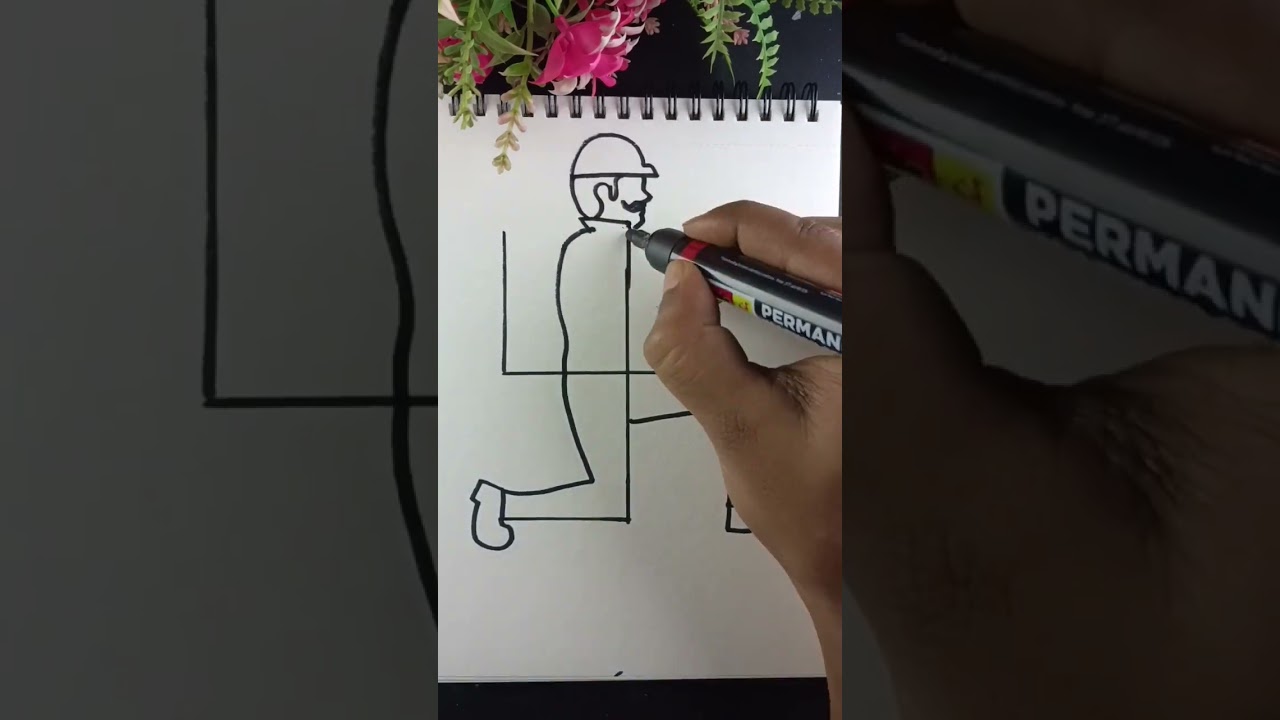 Indian army drawing esay/soldier drawing🧡🤍💚#shorts #viral #army#indianarmy