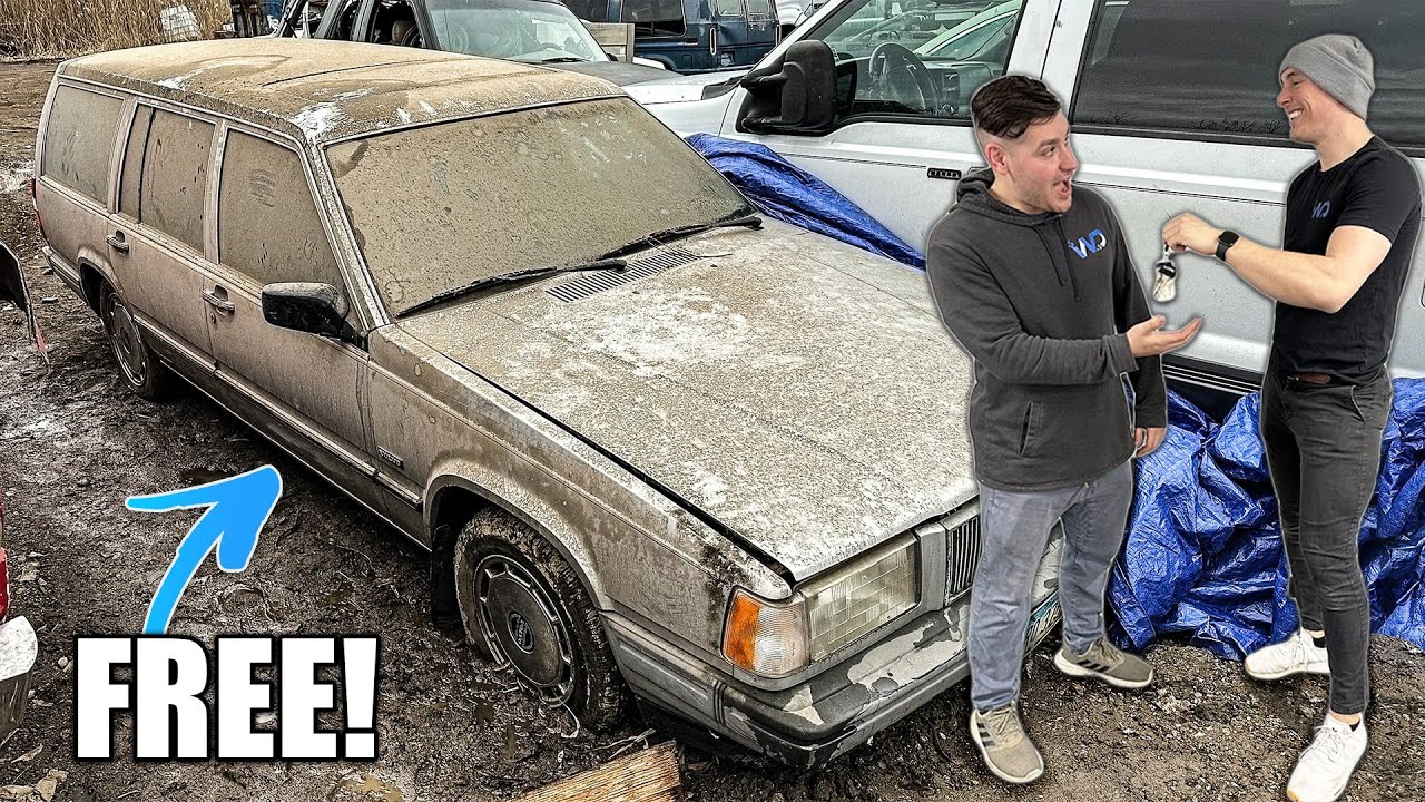 Первая мойка за 12 лет: бесплатный брошенный Volvo 740 Wagon 1990 года! Детализация и сюрприз друг!