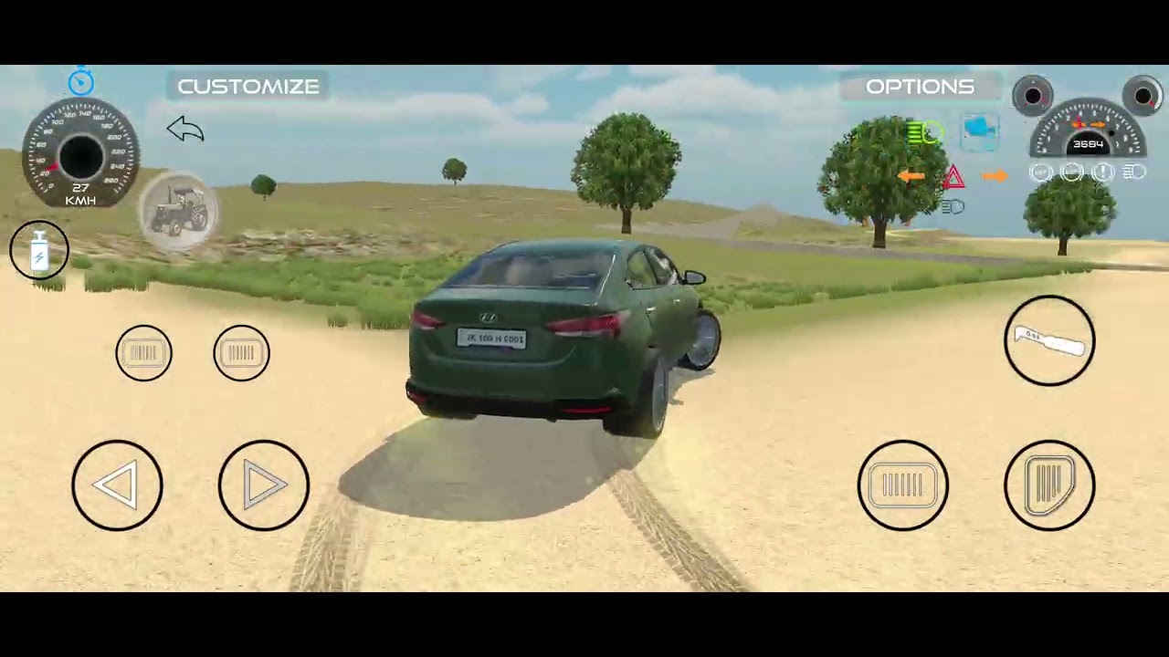 Driving Greens wrapd Hyundai Varna with modified alloys. # Indian vehicle Simulator 3D.