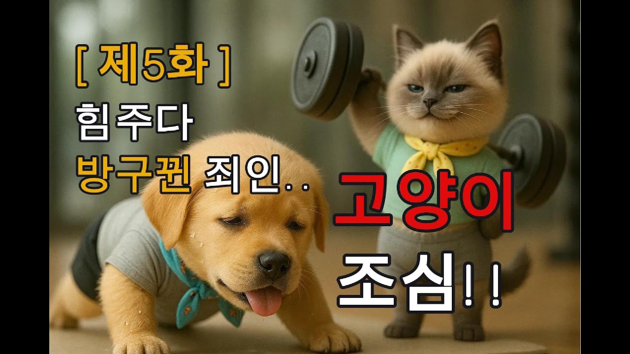 멍구리의 굴욕... 냥구리한테 졌다😂”“헬스장 역전극! 멍구리 방구와 함께 무너졌다💨