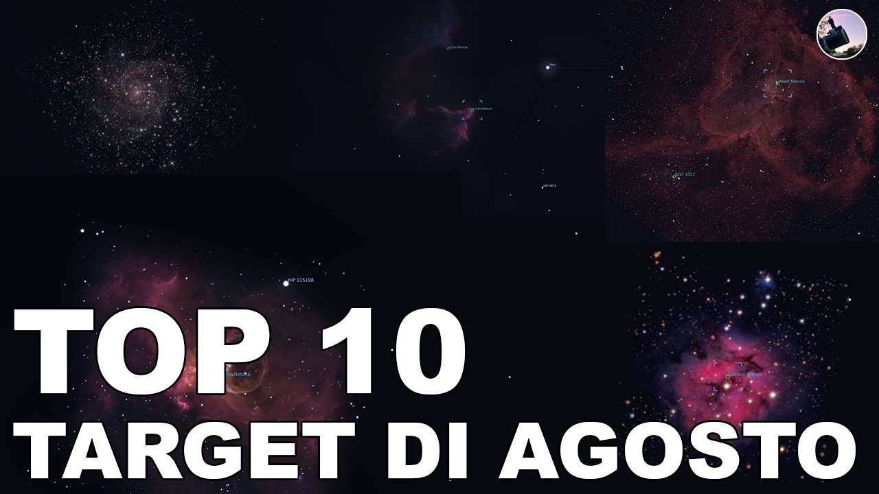 TOP 10 OGGETTI ASTRONOMICI DA FOTOGRAFARE AD AGOSTO in base alla MAGNITUDINE
