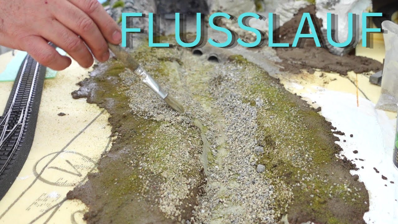 Modelleisenbahn H0 - Erste Gestaltung am FLUSSLAUF und See!