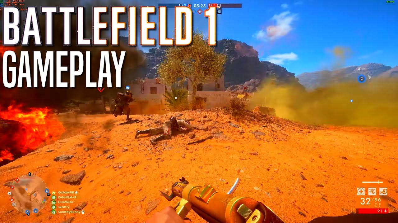 Battlefield 1 - Multiplayer Full Gameplay #13 (Conquest Sinai Desert) (No Commentary)