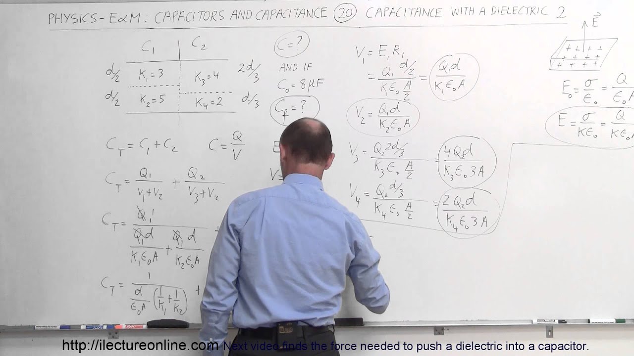 Physics 39   Capacitors (20 of 37) Find C of Capacitor with 4 Dielectrics