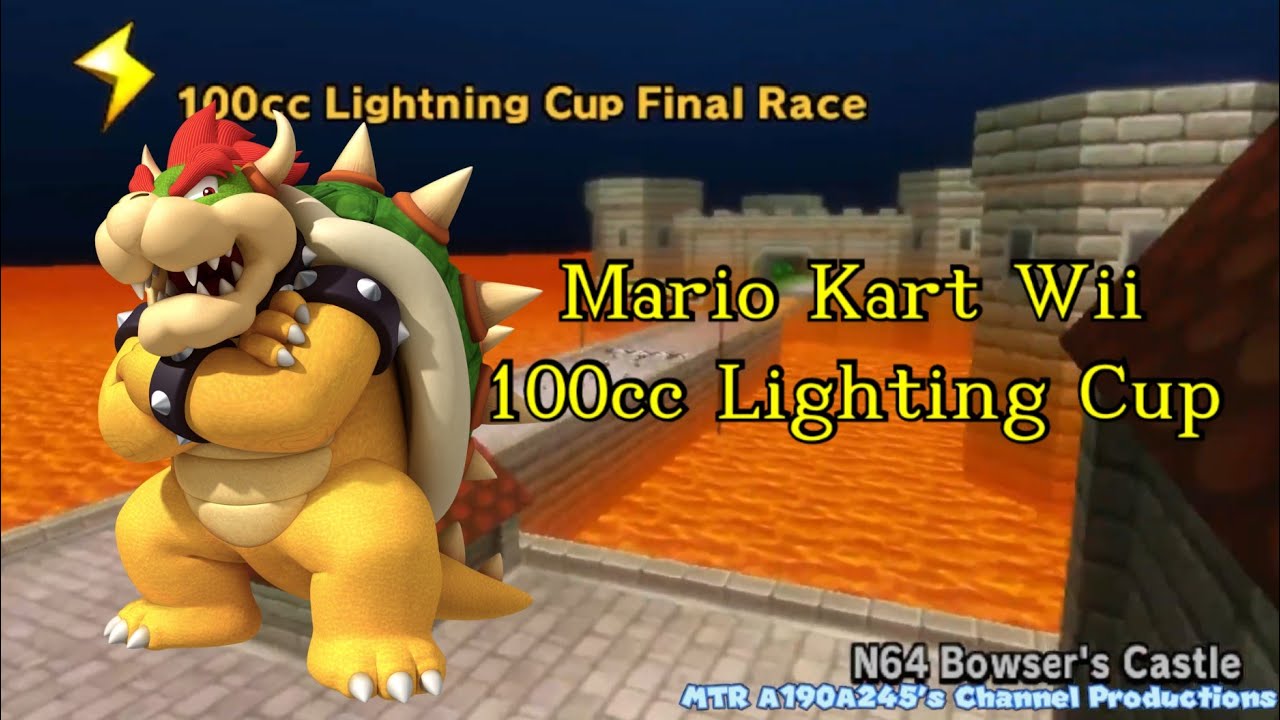 Mario Kart Wii 100cc Lighting Cup (Bowser Gameplay)