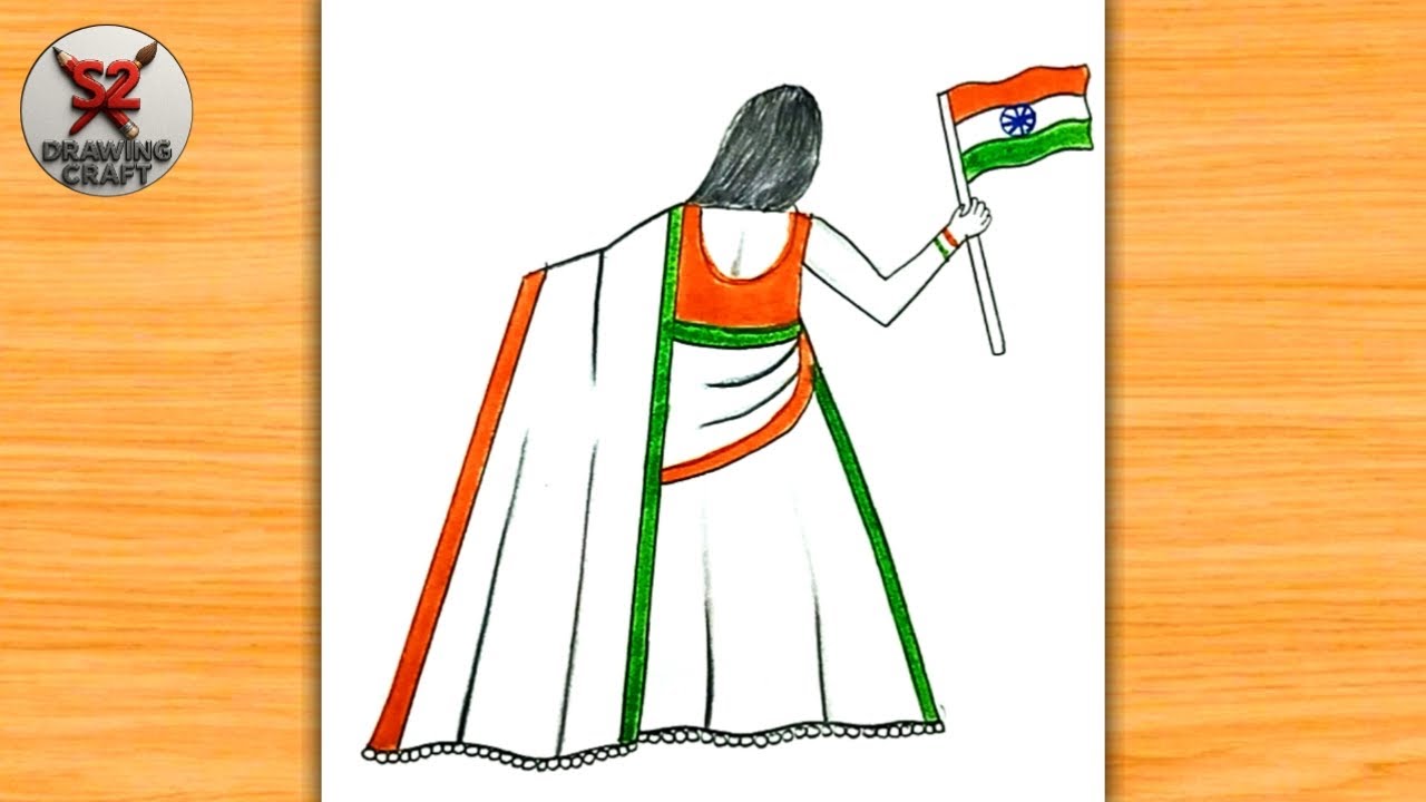 Republic day easy girl drawing | how to a 26 january draw | pencil draw begginars