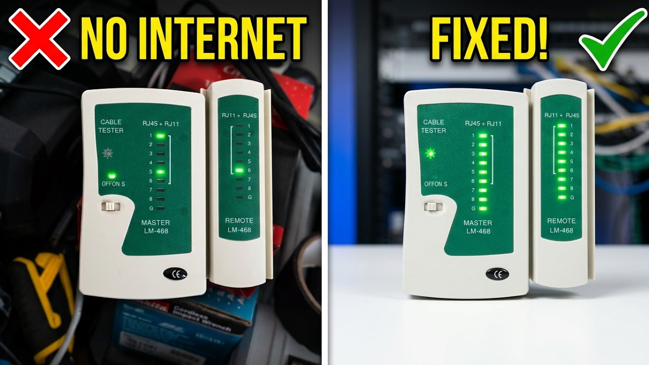 🌐 Почему у меня не работает интернет? Обнаружена ошибка в проводке кабеля RJ45 с помощью тестера ...