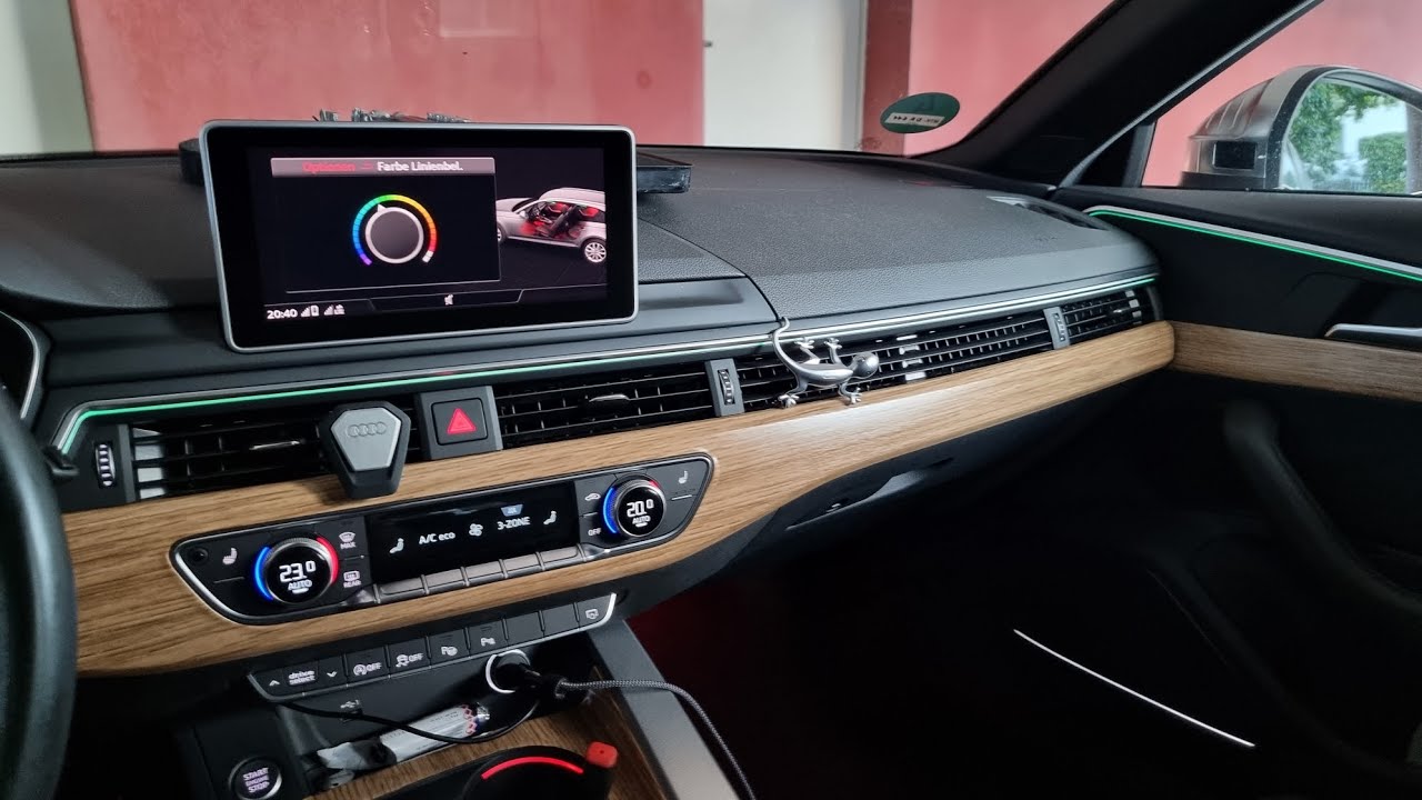Audi A4 B9 / A5 F5 Handschuhfach aus-/einbauen + Amaturenbrett-Ambientebeleuchtung nachrüsten
