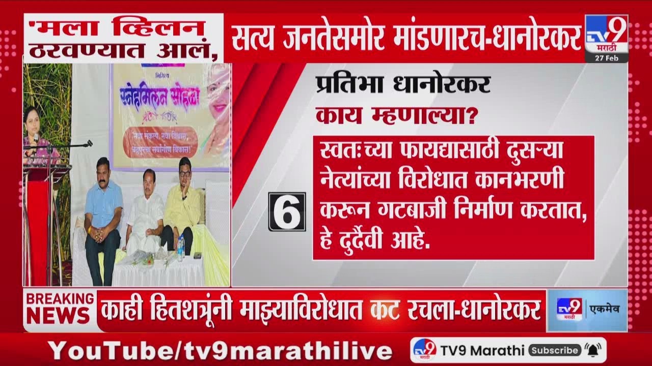 Pratibha Dhanorkar | आपल्याच काही हितशत्रूंनी माझ्याविरोधात कट रचला - धानोरकर