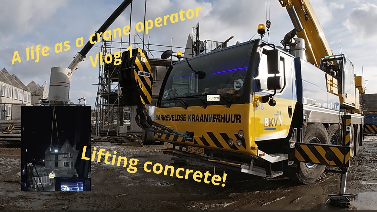 Life as a Crane Operator volg 1 - Lifting concrete and materials on a constructie site #crane #work