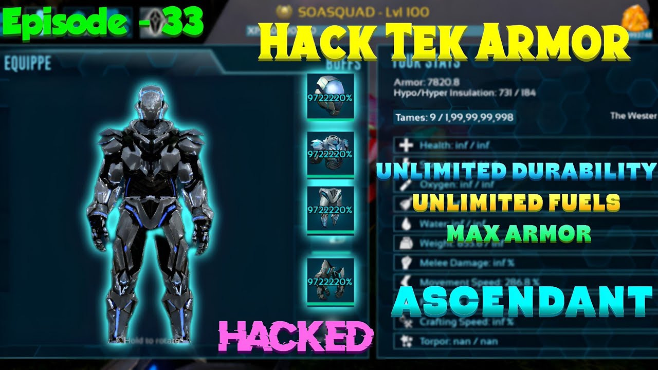 Ark Mobile: How to Hack Tek Armor🔥| Unlimited Durability & Fuels | Episode 33 | Soa Squad