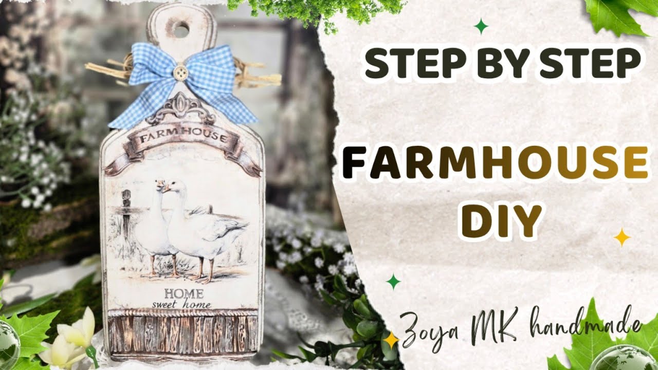 Easter Farmhouse DIY 🐣 Goose Wall Decor | Decoupage Wood Sign | Rustic Vintage Home Decor