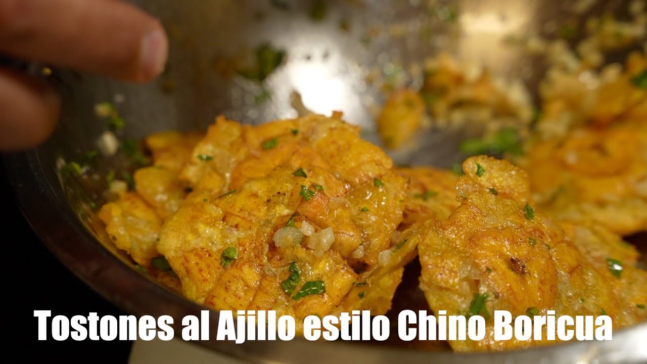 Tostones al Ajillo al estilo Chino Boricua