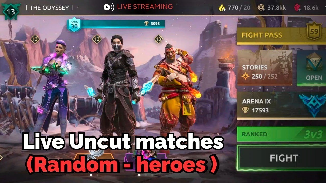 Live Uncut Ranked Matches With RANDOM HEROES ( No Matter the Result) | Shadow Fight 4 Arena