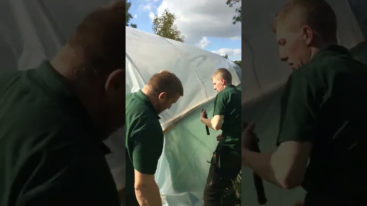 Polytunnel Building Day - Covering the tunnel