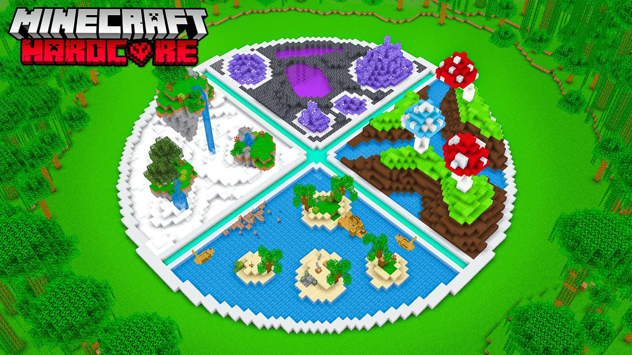 J'ai construit des BIOMES CUSTOMISÉS sur Minecraft Hardcore