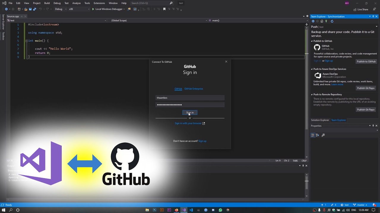 Visual Studio 2019 Direct Integration With Github | Tutorial