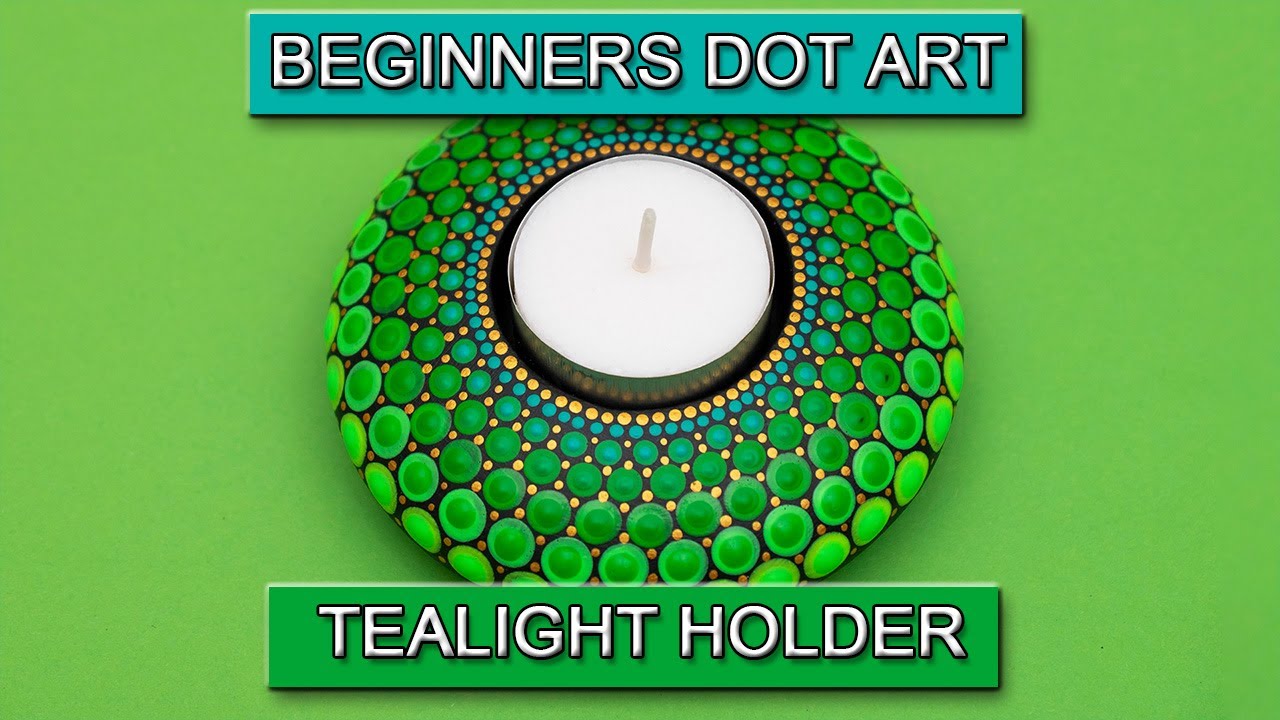Mandala Dot Painting for Beginners Dot Art - Dotting a Tealight Holder for Candle