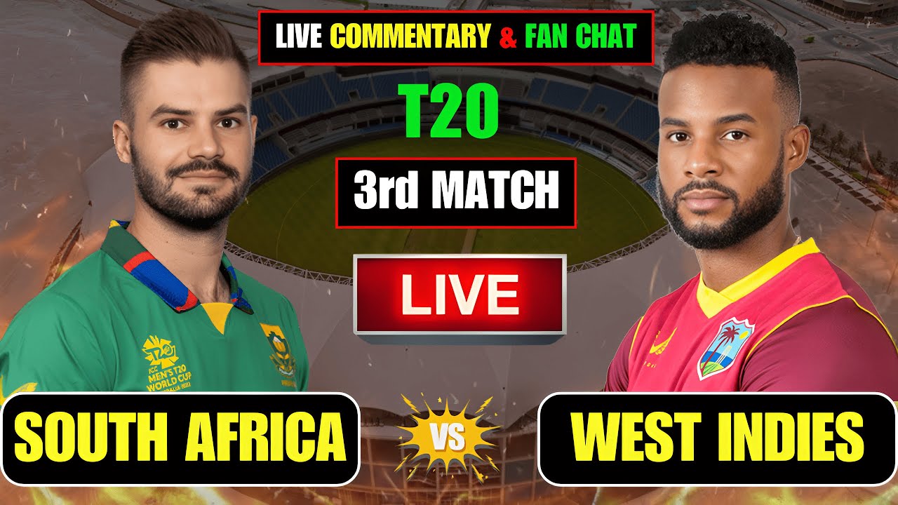 Live : South Africa vs West Indies | 3rd T20I 2026 | Live Score & Commentary | Cricket Kila |