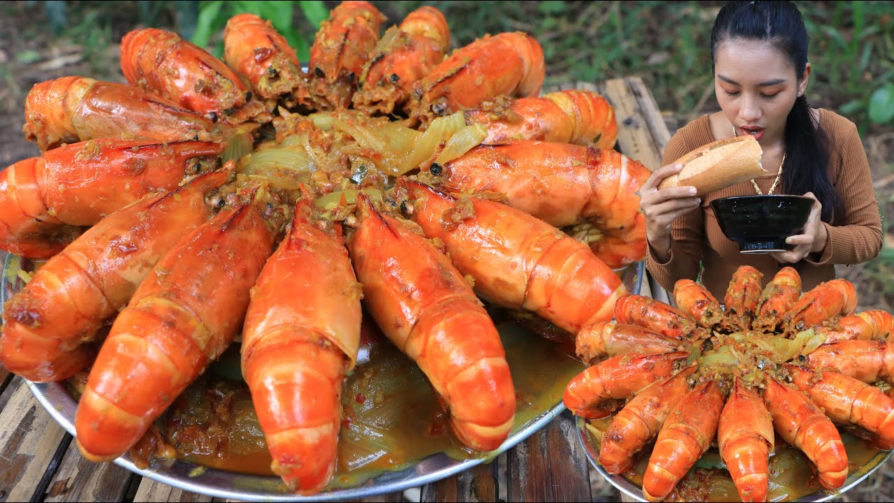 Cooking shrimp curry coconut milk with bread recipe - Amazing cooking