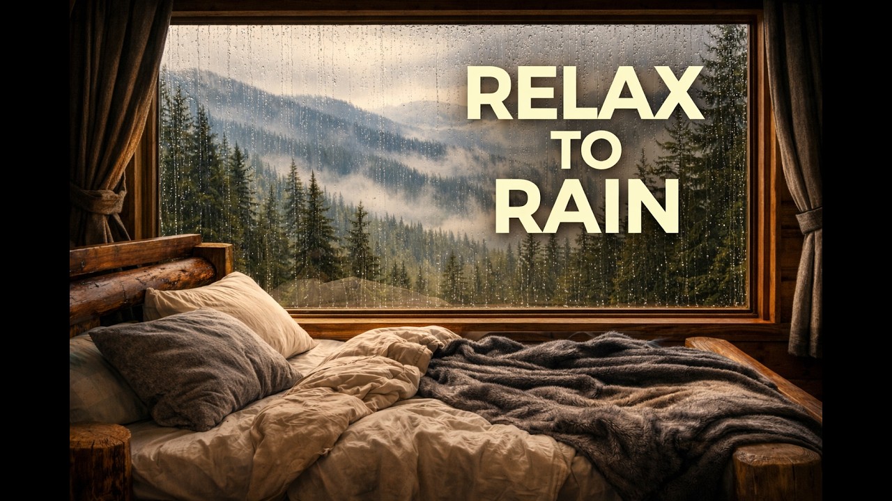 Rainy Mountain Cabin 🌧️ Sleep Instantly with Gentle Rain Sounds | Deep Relaxation & Stress Relief