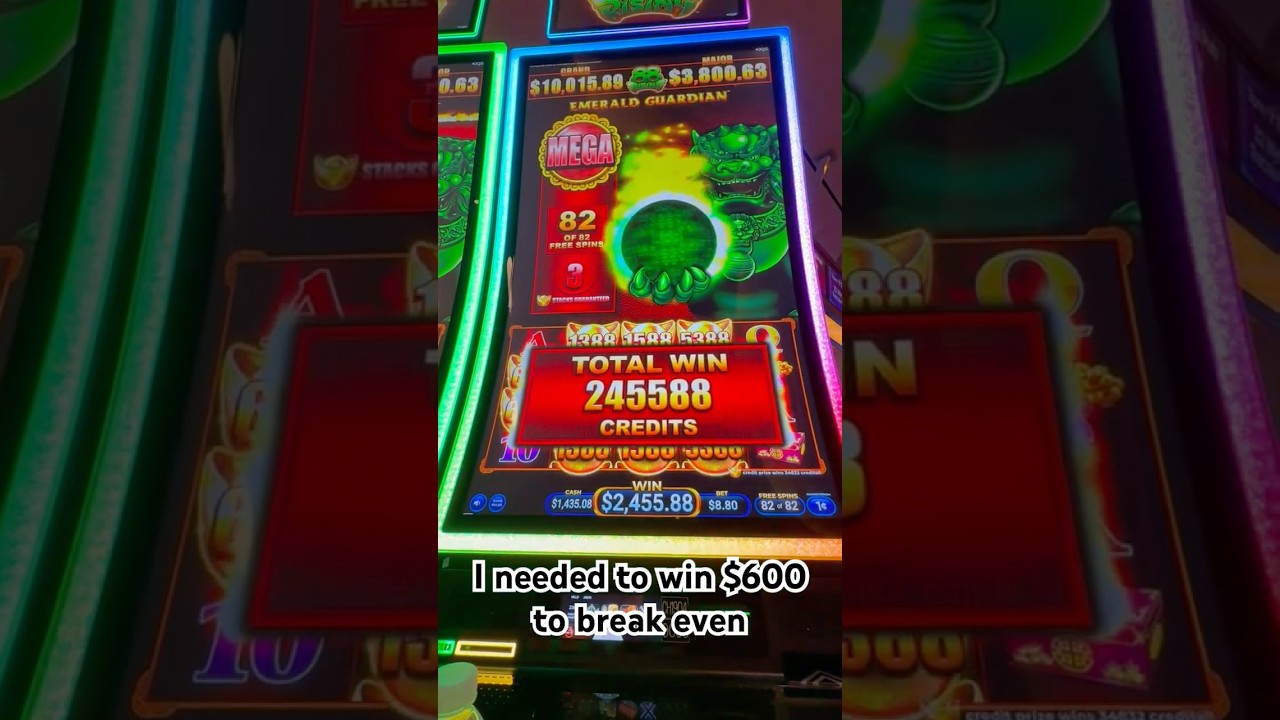 I won the Mega! My biggest win ever on Emerald Guardians! #jackpot #casino #slot #win #gambling