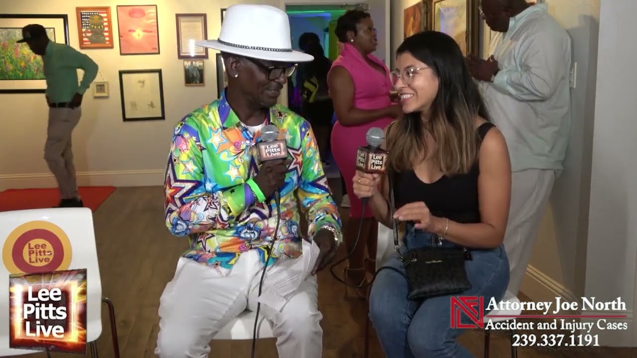 Famed Comedian Joe Mobley, chats with guest on the red-carpet at Lee Pitts Live After Work