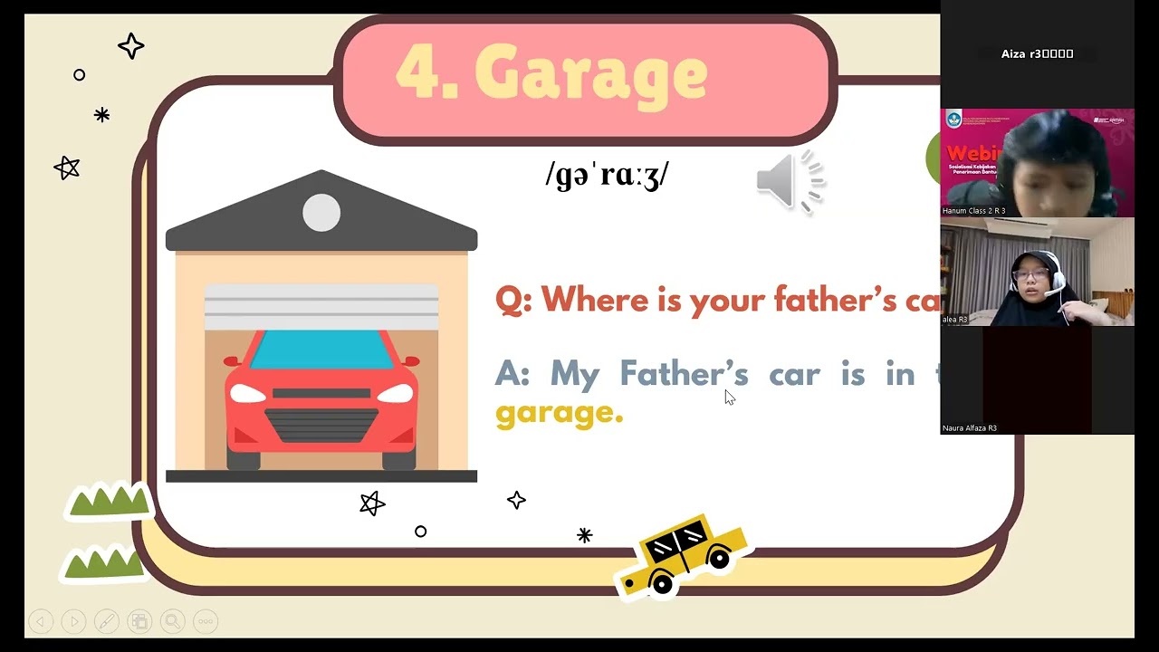 WHAT IS YOUR FAVORITE PLACE IN YOUR HAOUSE? English for Elementary class session 52