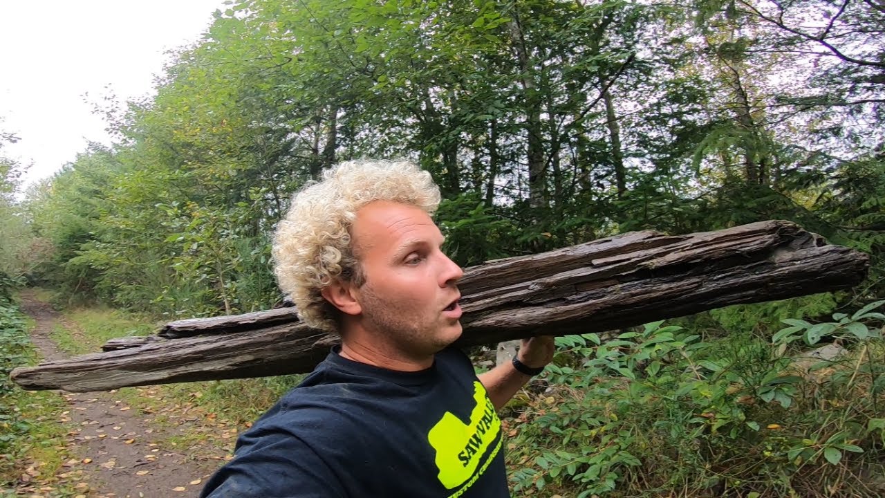Finding  Beachwood  and CARVING WOOD SPIRIT  while still wet -  WIN this carving