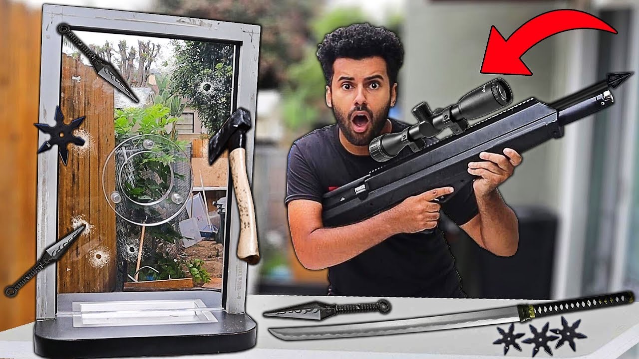 I Bought A 100% UNBREAKABLE REAL BANK BALLISTIC GLASS WINDOW!!! *FIRST TO BREAK WINS $10,000*