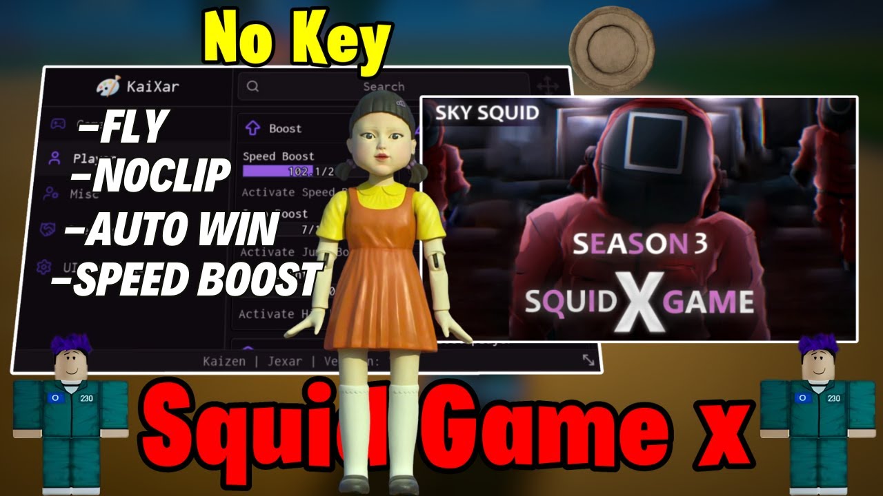 Скрипт Squid Game X | Демонстрация функций автоматической победы и NoClip | Скрипт для Roblox | Б...
