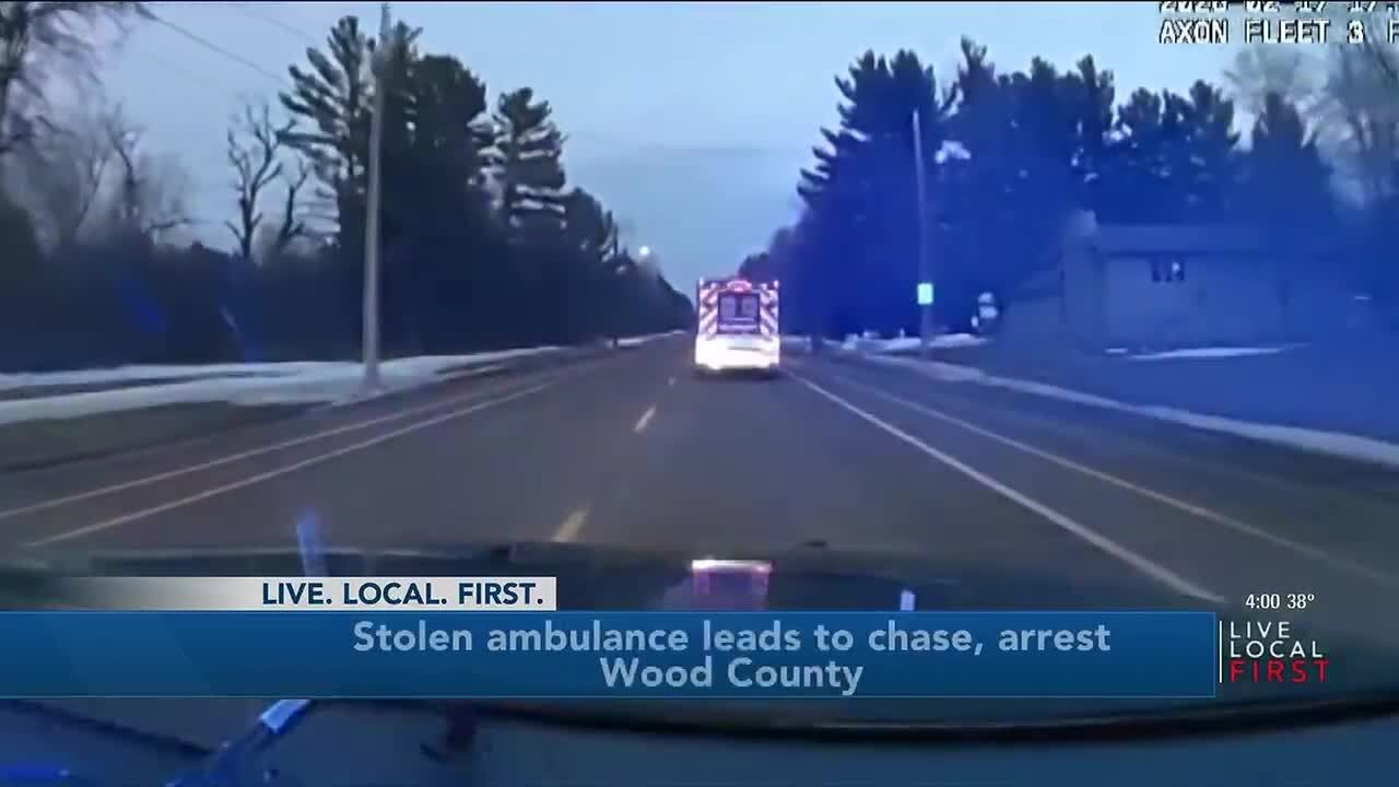 Dashcam video released in Wood County #stolen #ambulance chase