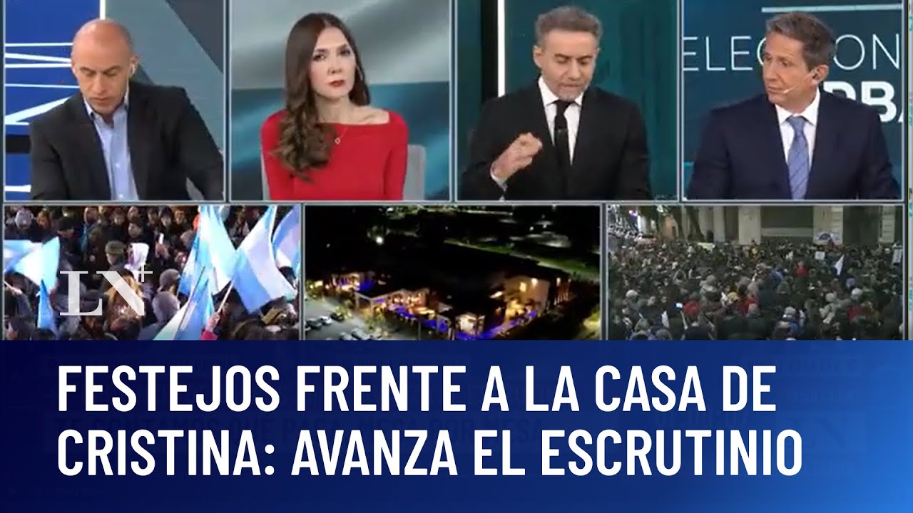 Festejos frente a la casa de Cristina: avanza el escrutinio