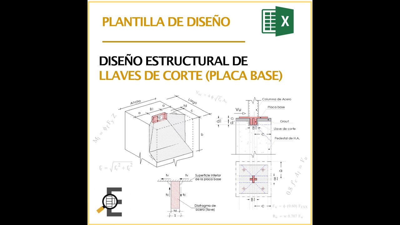 Dise&ntilde;o estructural de llaves de corte (placa base)