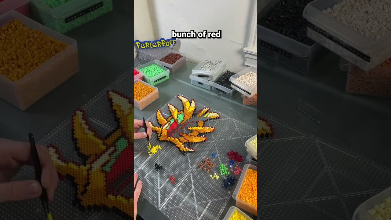 #1020 Gouging Fire - Pok&eacute;mon Perler Bead Timelapse
