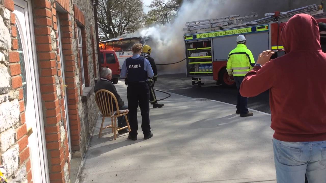 Buttevant School Bus Catches  fire.