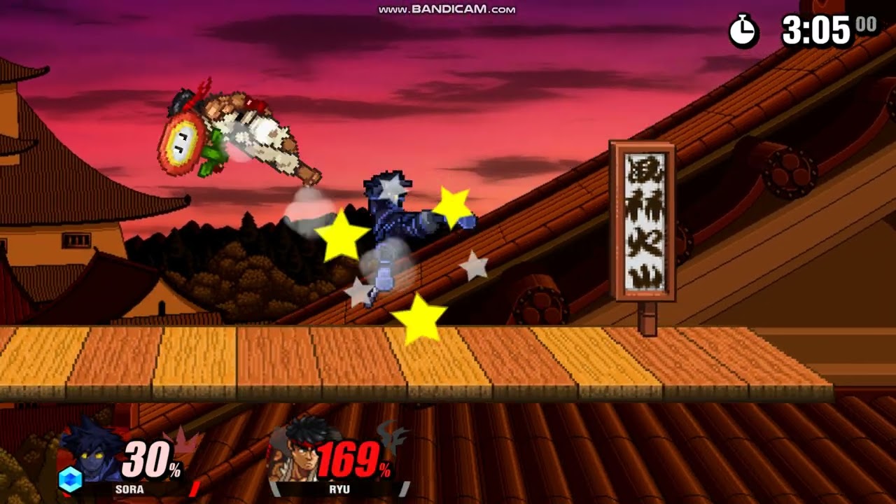 SSF2:Sora Anti-form from KH2 vs Ryu from Street Fighters