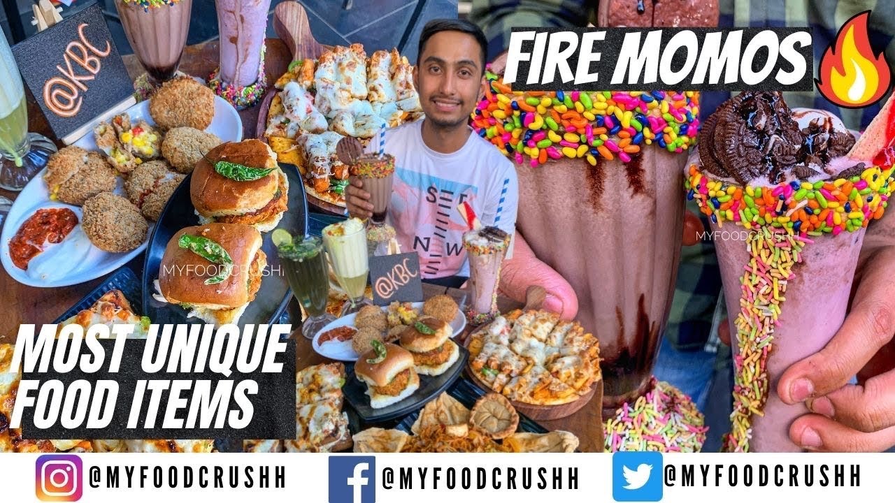 FIRE MOMOS🔥 | MOST UNIQUE FOOD ITEMS | POTLI NOODLES | PIZZA SANDWICH | MYFOODCRUSHH