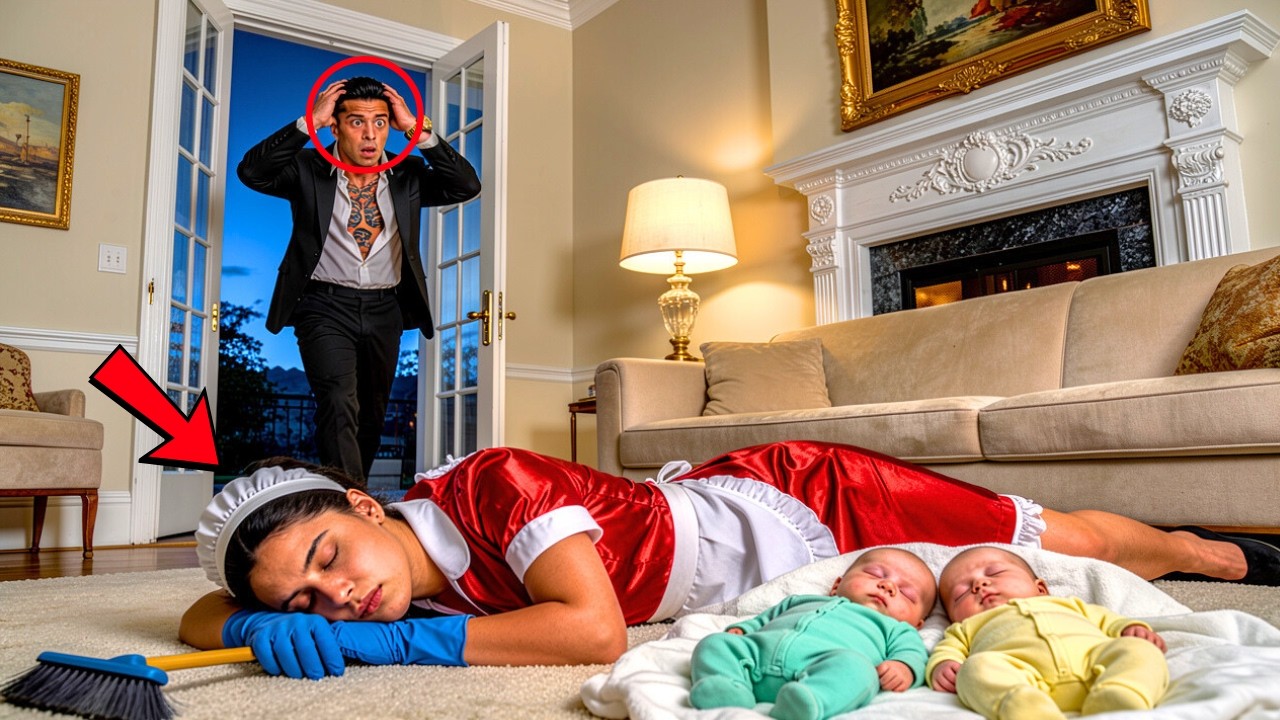 Главарь мафии вернулся и обнаружил свою горничную спящей на полу с двумя дочерьми-близняшками...